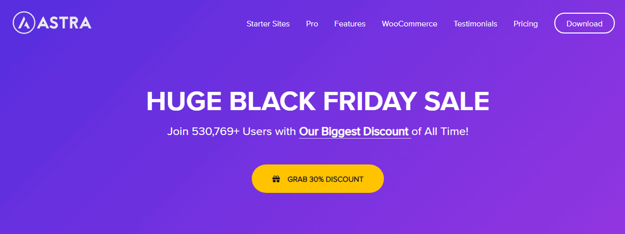 Astra Theme Black Friday 2021 Discount 
