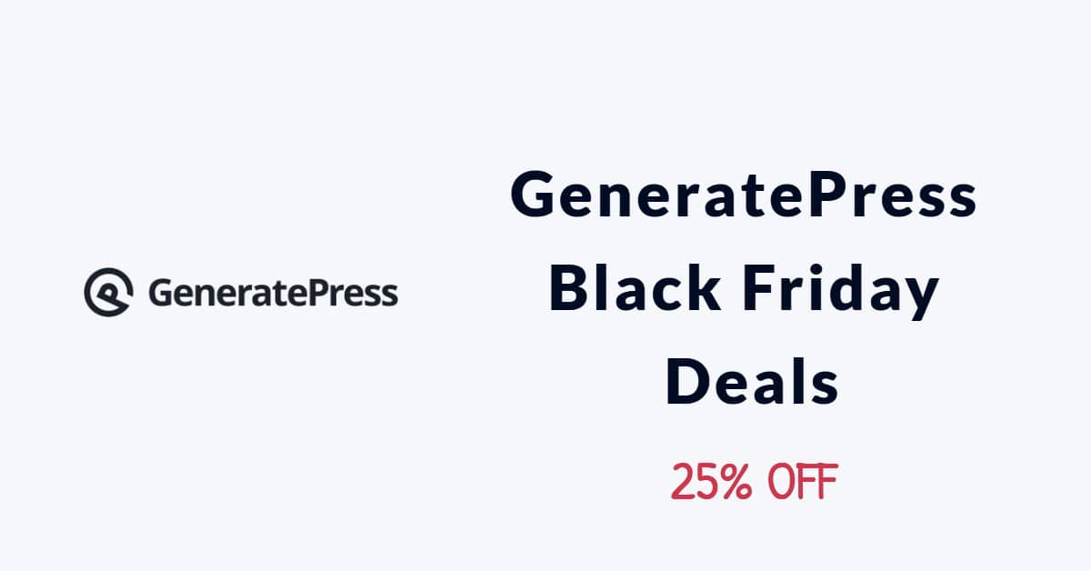 GeneratePress Black Friday Deals