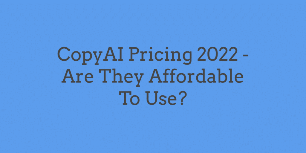 CopyAI Pricing
