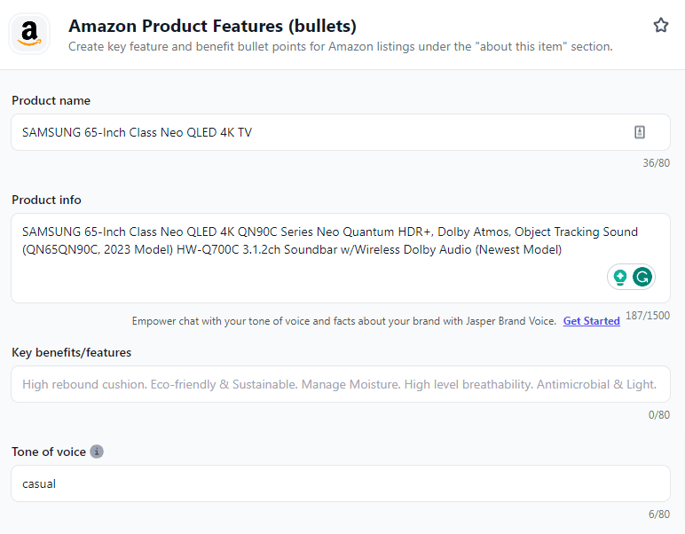 Jasper AI For Amazon Product Features And Bullets 2023 - How Triggering Is the Output? 5