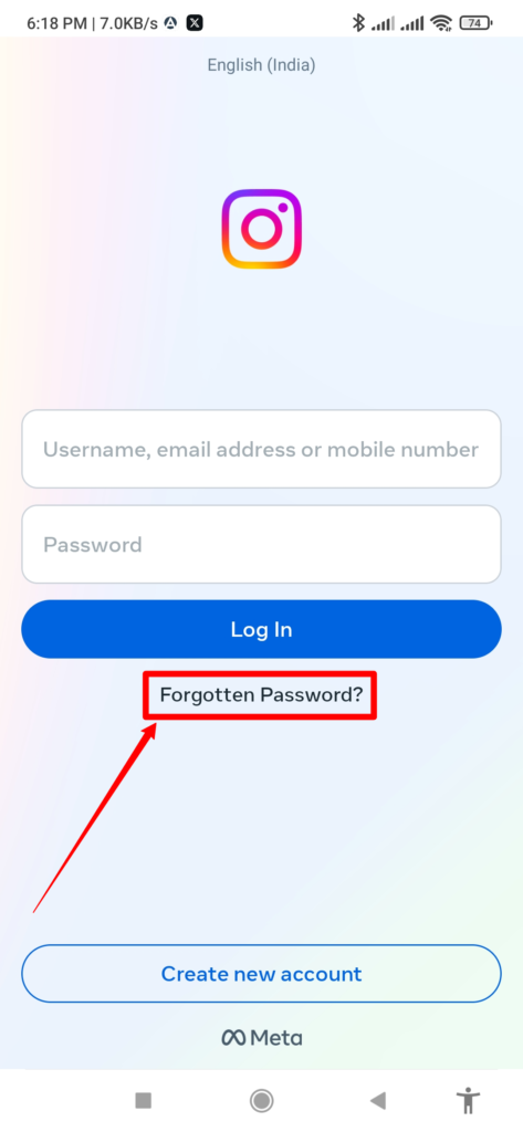 Click Forget password