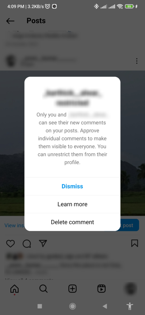 Choose Dismiss or Delete comment