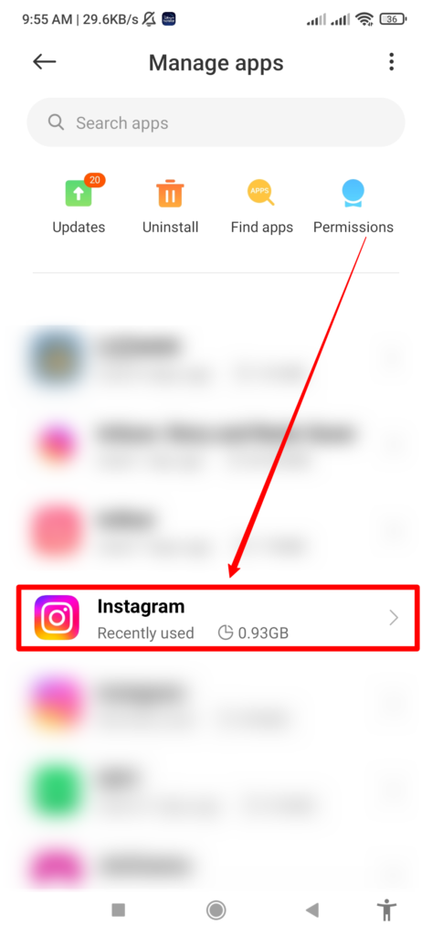 Find and click Instagram