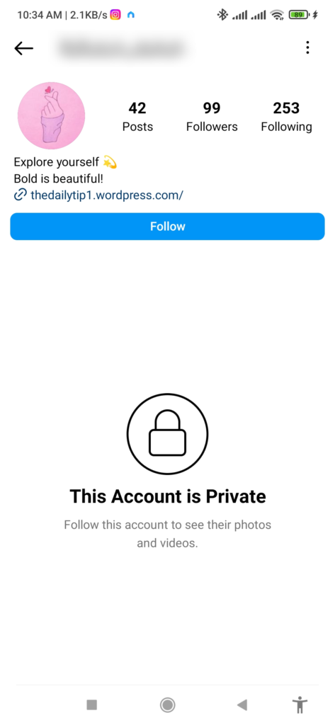 Private account